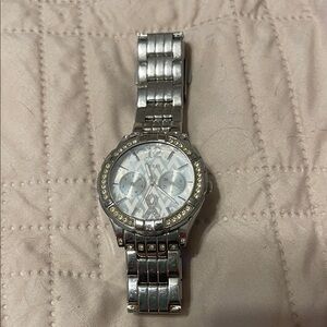 Guess Silver Women's Watch with Crystal Accents